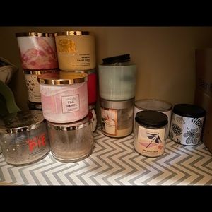 Up cycling: Array of empty and semi empty Bath & Body Works Candles